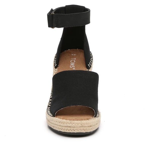 NWOT TOMS Women’s Marisol Espadrille Wedge Sandal. Size: 8.5 Color: Black - Picture 4 of 13